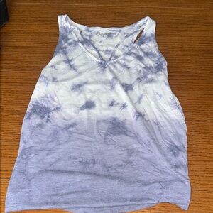 Tie-Dye Sleeveless Top - Blue and White